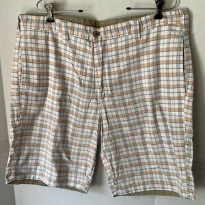 Olde School Brand reversible Men's Plaid/tan Shorts size 36W mens 100% cotton